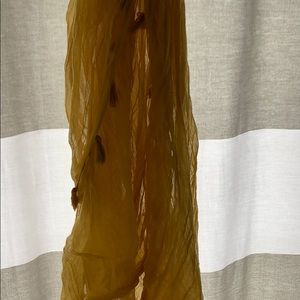 Mustard ruffle scarf